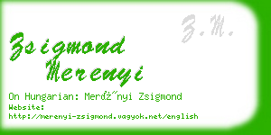zsigmond merenyi business card
